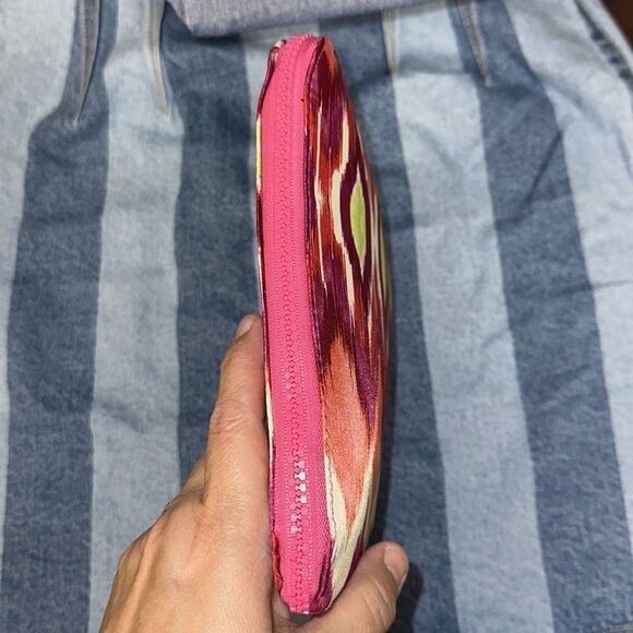 CHICOβS Ivory Coral Pink Green Purple Packable LargeβWeekender Polyester Bag - Picture 14 of 15